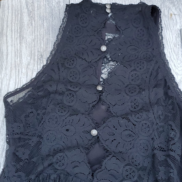 Free people black lace dress sz 6 - Picture 7 of 15